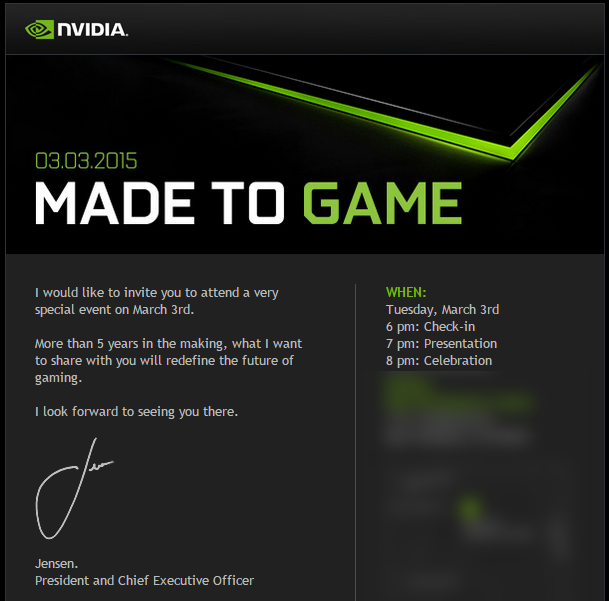 nvidia invito evento
