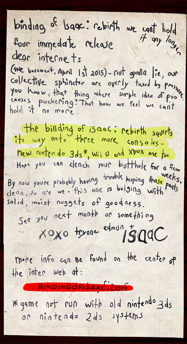 binding of isaac rebirth nota