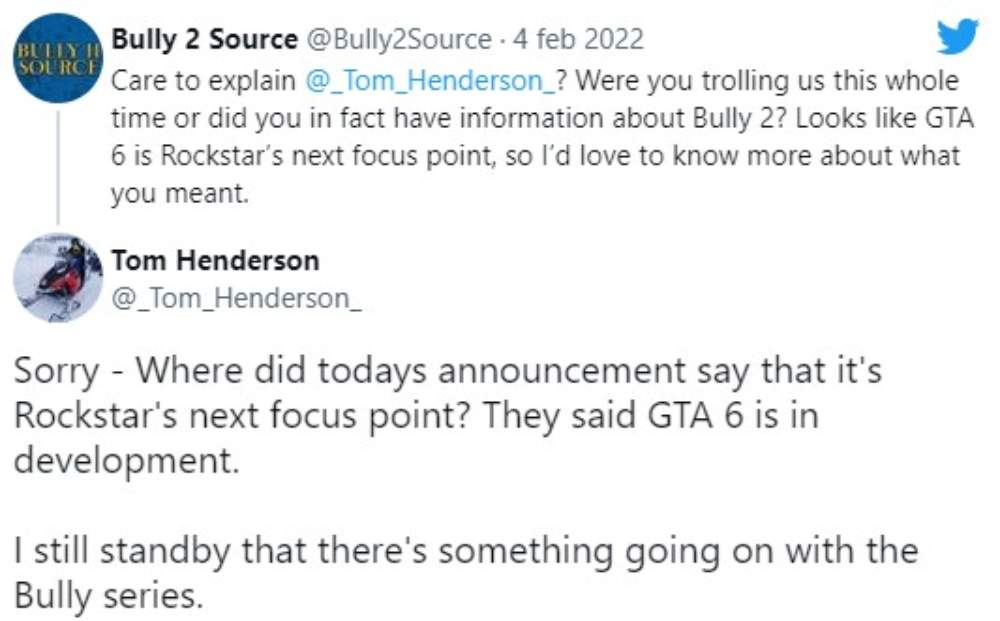 Tom Henderson su Bully