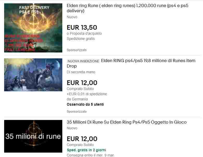 Elden Ring, da oggi si possono comprare rune su eBay: i prezzi