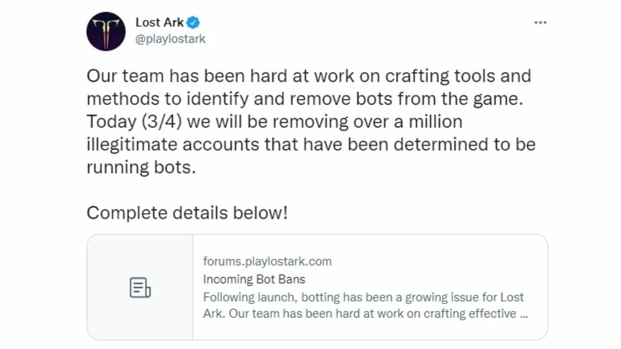 Lost Ark, un milione di account bannati: il motivo è grave