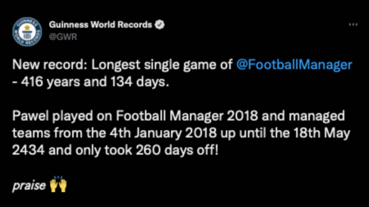 Guinness world record per il giocatore che videogioca da 416 anni