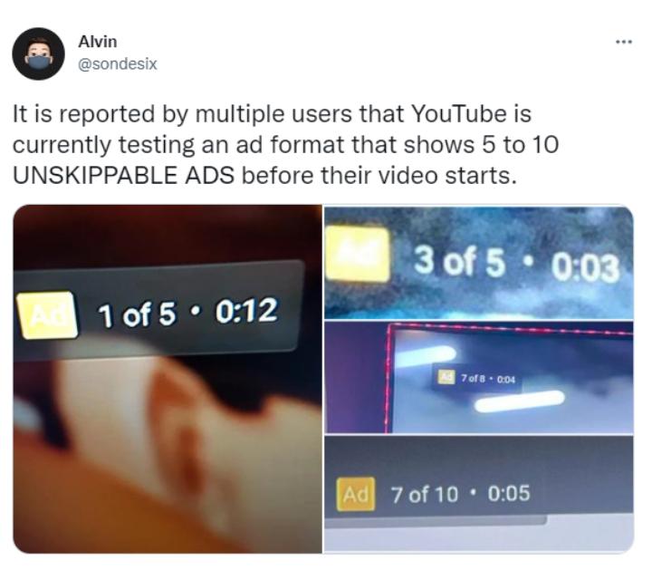 Youtube e le 10 pubblicità non skippabili, arriva comunicato ufficiale