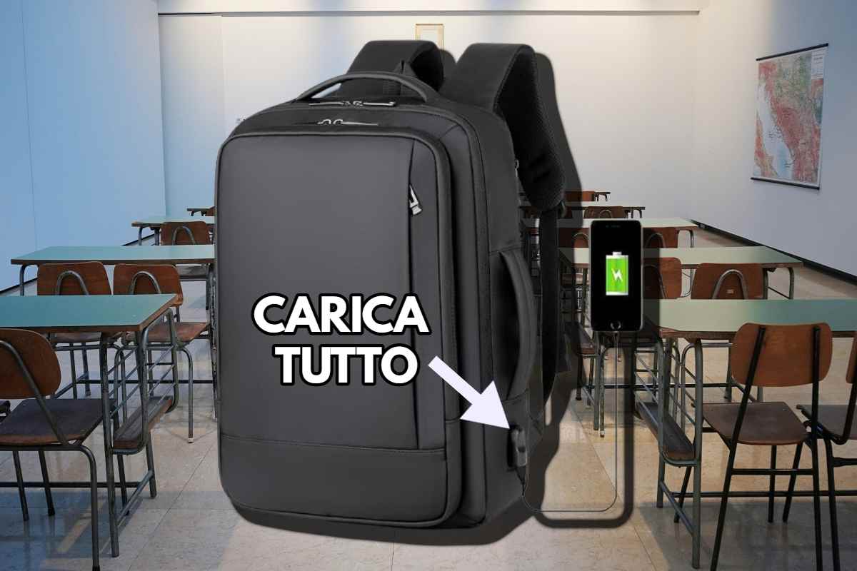 Zaino con caricatore USB