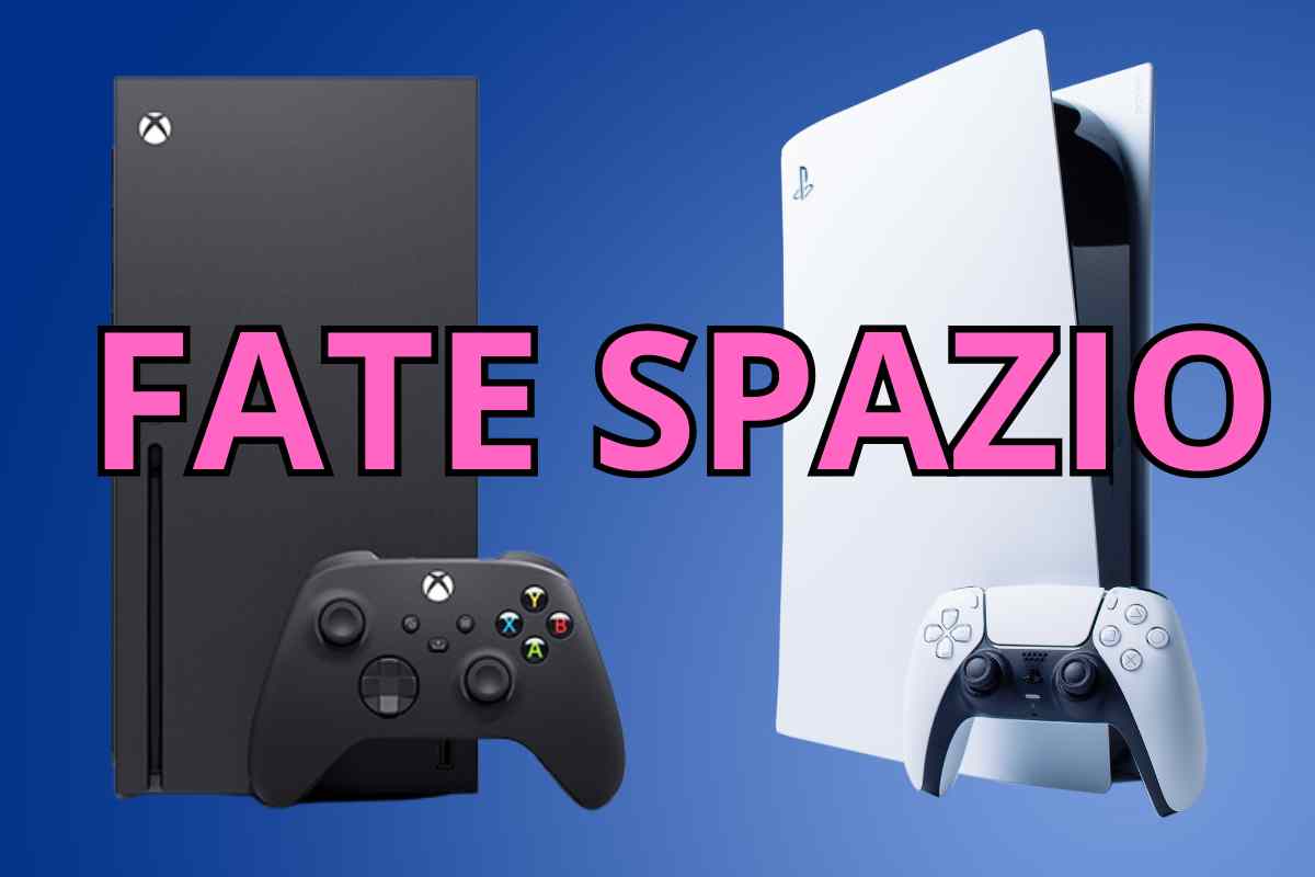 ps5 e xbox con scritta