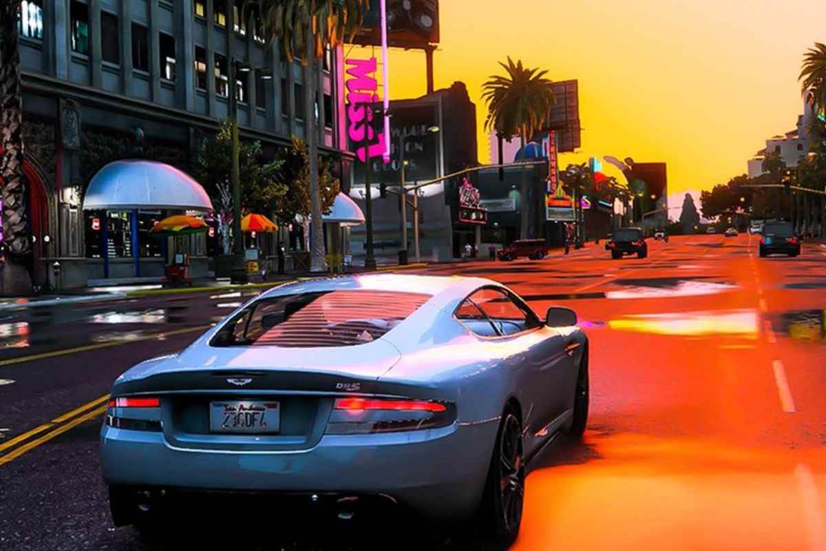 gta automobile al tramonto
