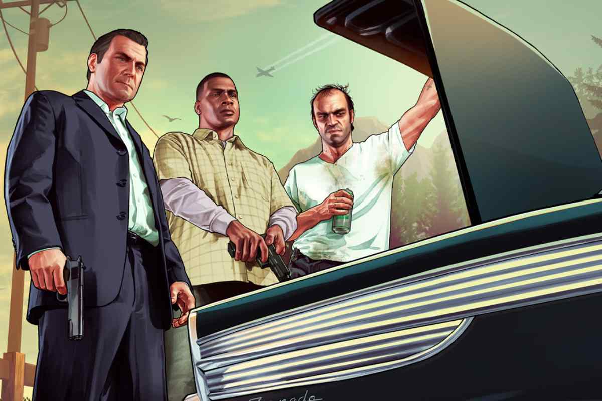personaggi di gtav con ill cofano della macchina aperto