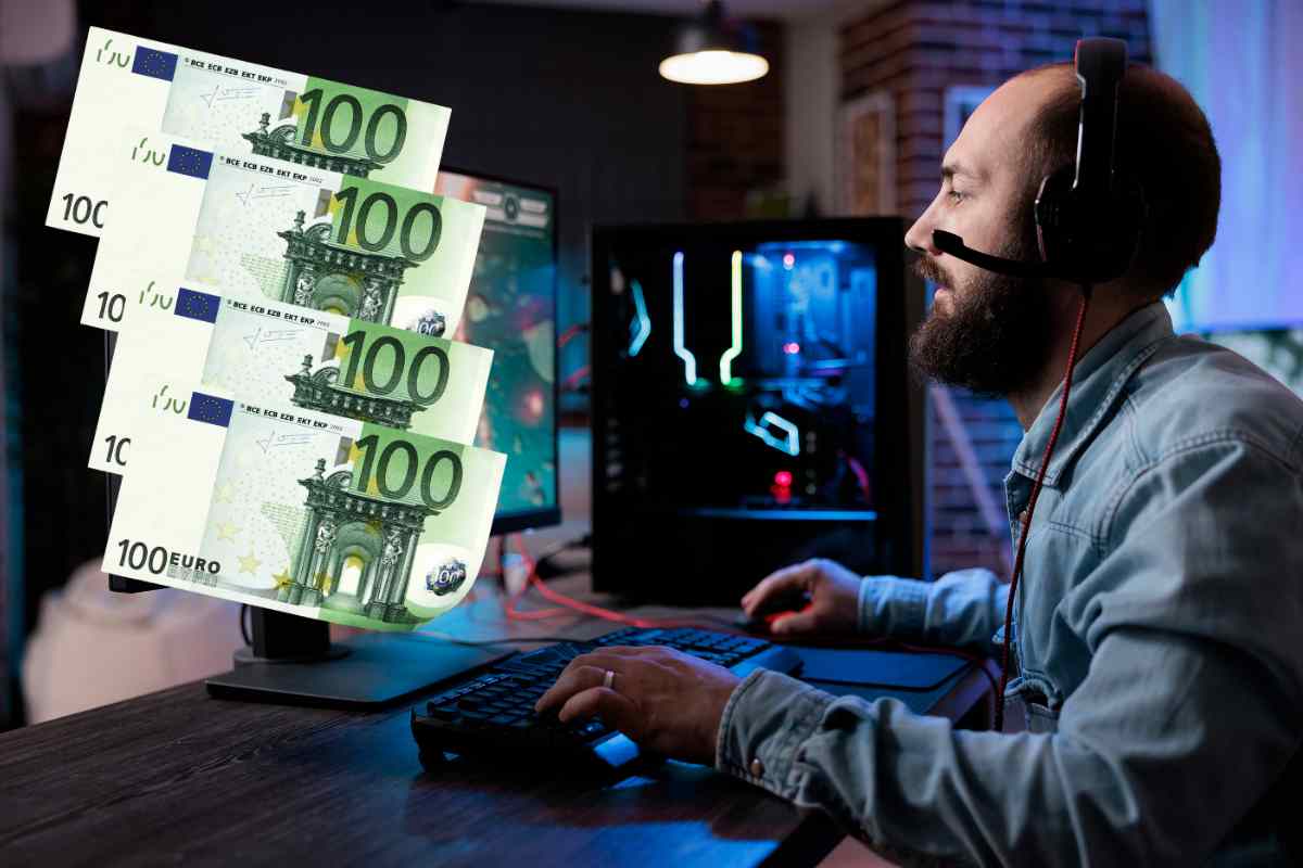 uomo che gioca e soldi