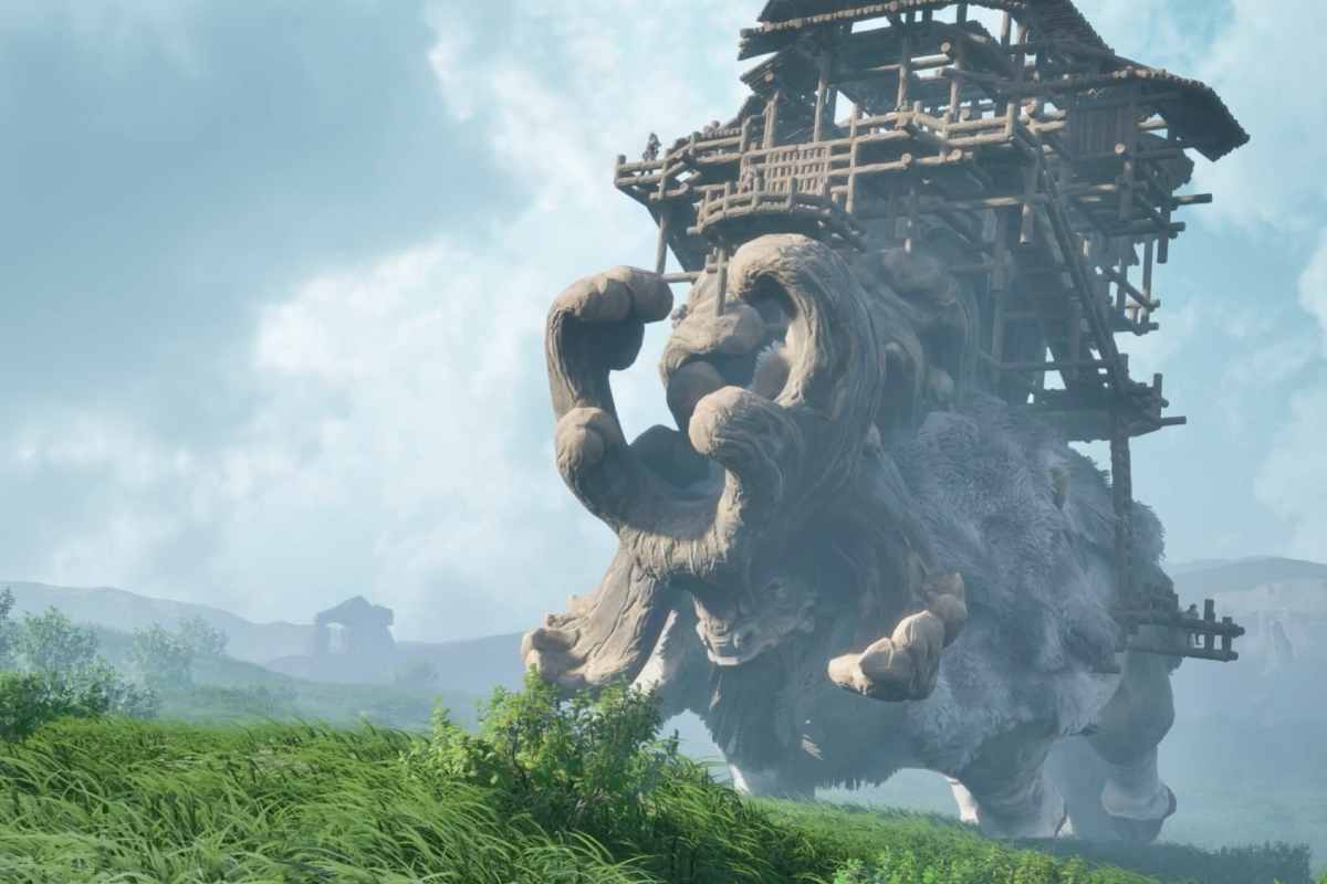 creatura che sembra un dinosauro dentro of peaks and tides