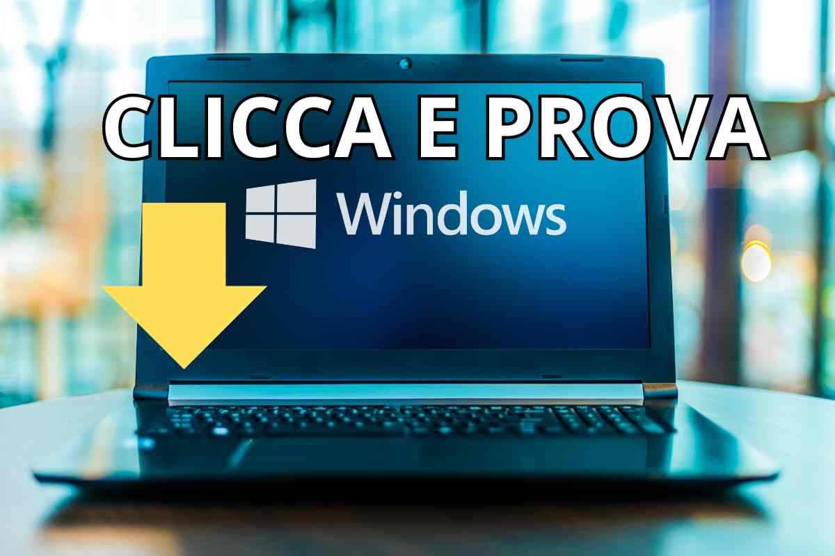pc windows con scritta