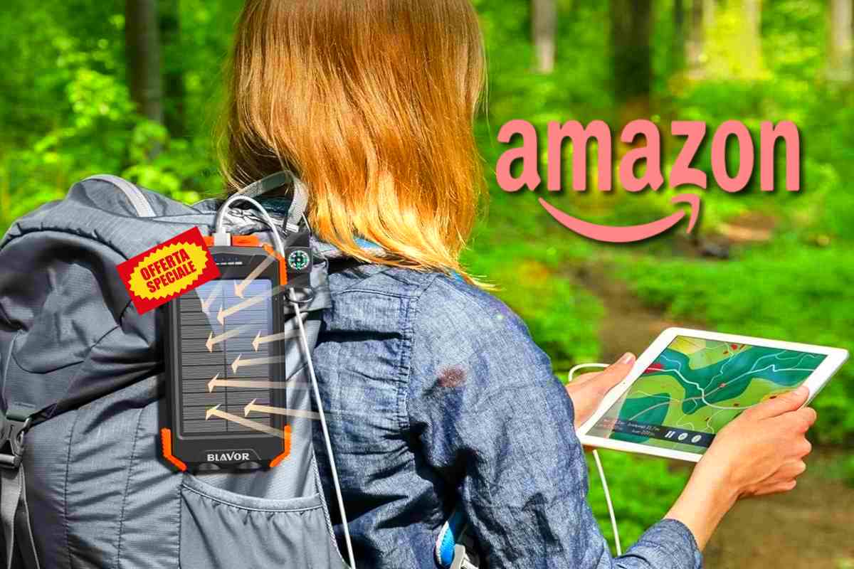 Powebank sullo zaino con offerta Amazon