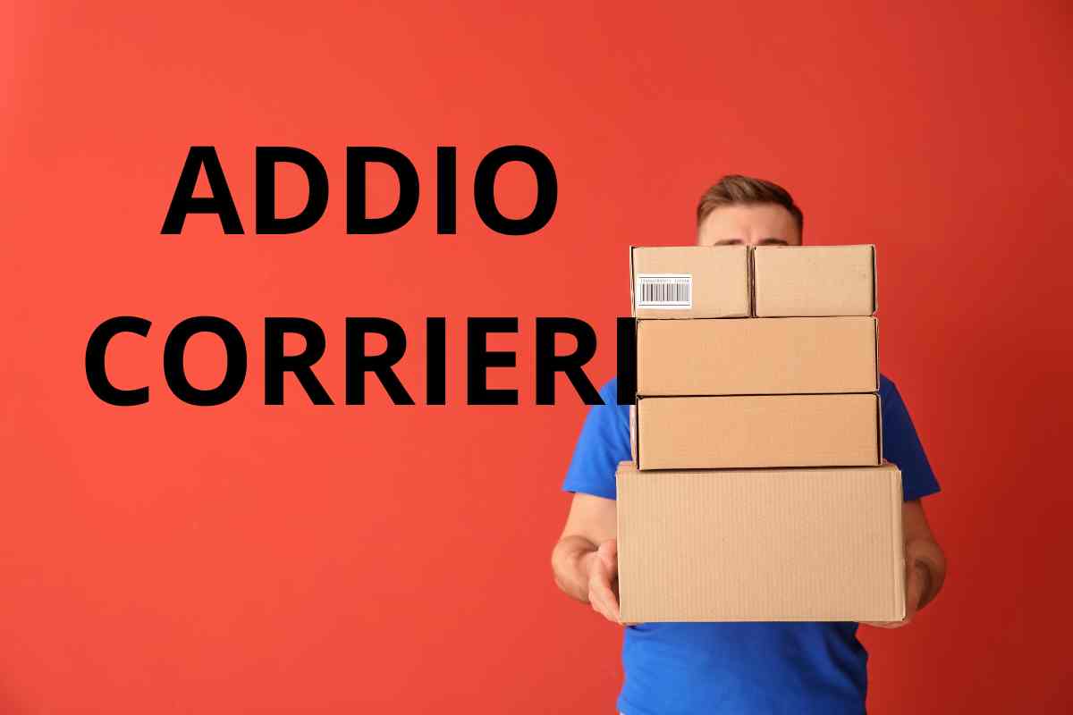 corriere coperto dai pacchi