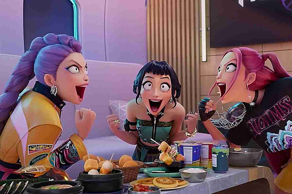 huntrix che mangiano in una scena di kpdh