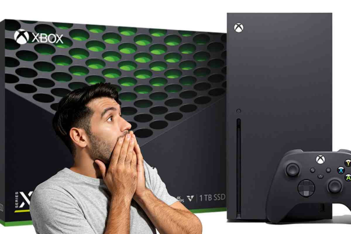 uomo sconvolto che guarda una xbox