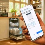 Lavastoviglie Bosch con smartphone