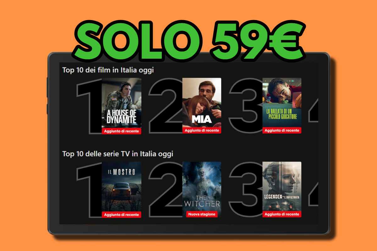 Tablet Netflix e scritta 59 euro