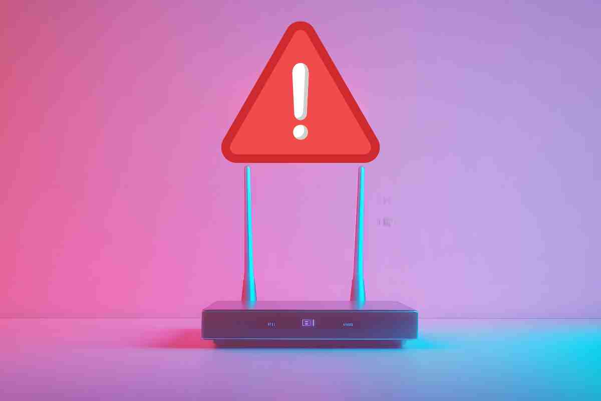 router con simbolo di pericolo